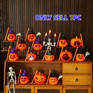 Halloween Handheld Pumpkin Lantern, Bar Ktv Night Club Decorative Light, Kids Emoji Lantern, Halloween Atmosphere Decoration, Battery Included, Fun Gift