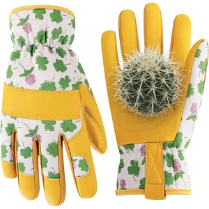Gardening Gloves  Women Cowhide Leather Work Gloves Womens Garden Gloves  Yard & Outdoor Work Gardener Gifts