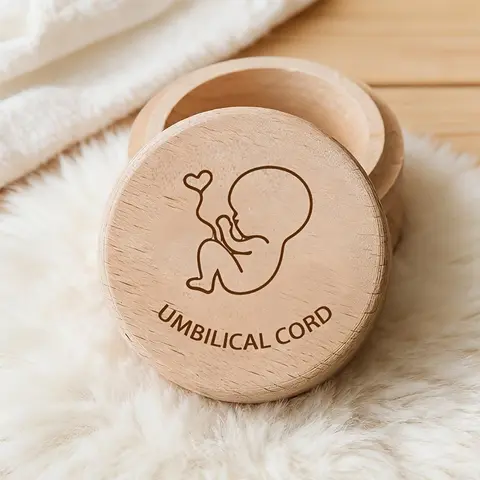 1pc wooden Umbilical cord Box，Used for storing teeth, umbilical cord, and fetal hair，tooth storage box, Growth commemorative storage box，tooth fetal hair storage box, birth souvenir, birth commemorative gift，home decor, birthday gift