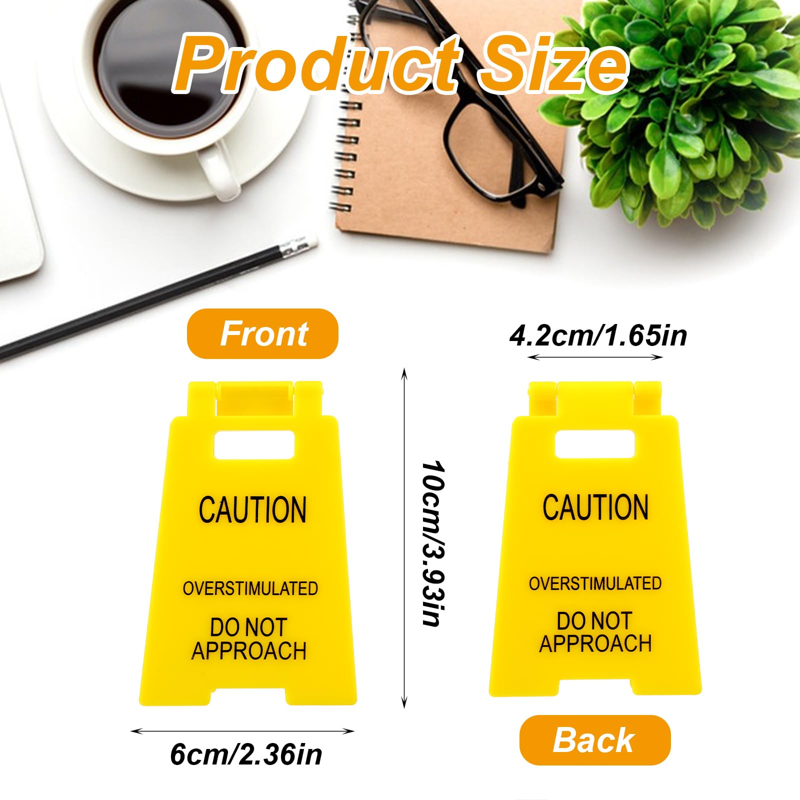 Caution Overstimulated Desk Sign, 3D Printed Funny Warning Sign, Home Office Decor Gag Gift for Coworker Teammate Employee