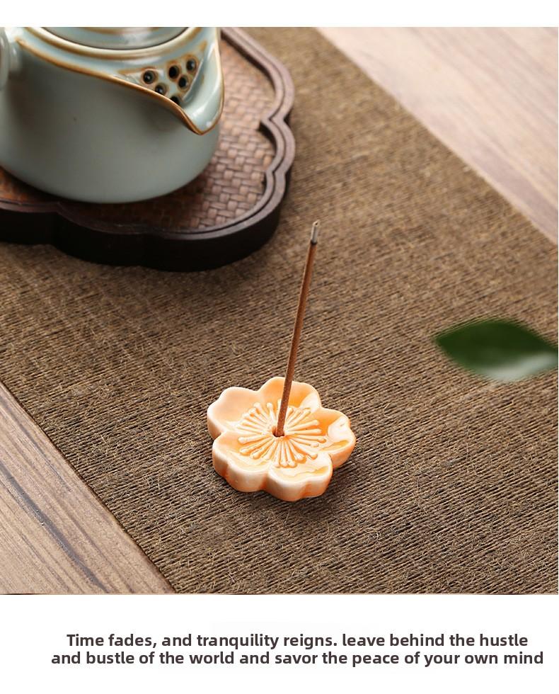 Cherry Blossom Mini Incense Holder & Tray for Sandalwood & Agarwood Sticks - Decorative Design incense stick