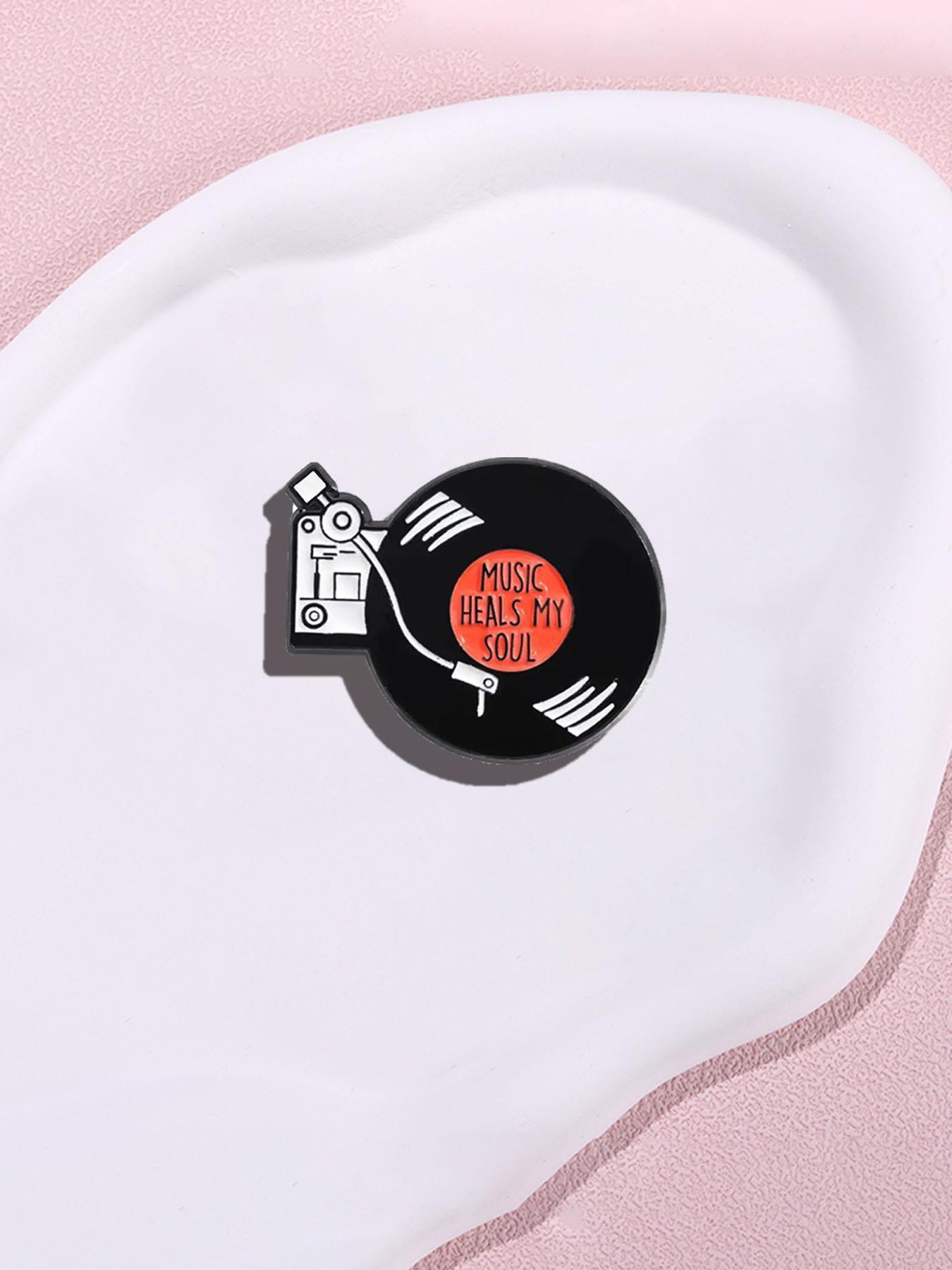 Record Design Brooch, Cute Clothes Badge, Hat Clip, Fashion Accessories for Men & Women, Enamel Pin Suitable for Backpacks, Jeans, Scarves, Hats Decoration