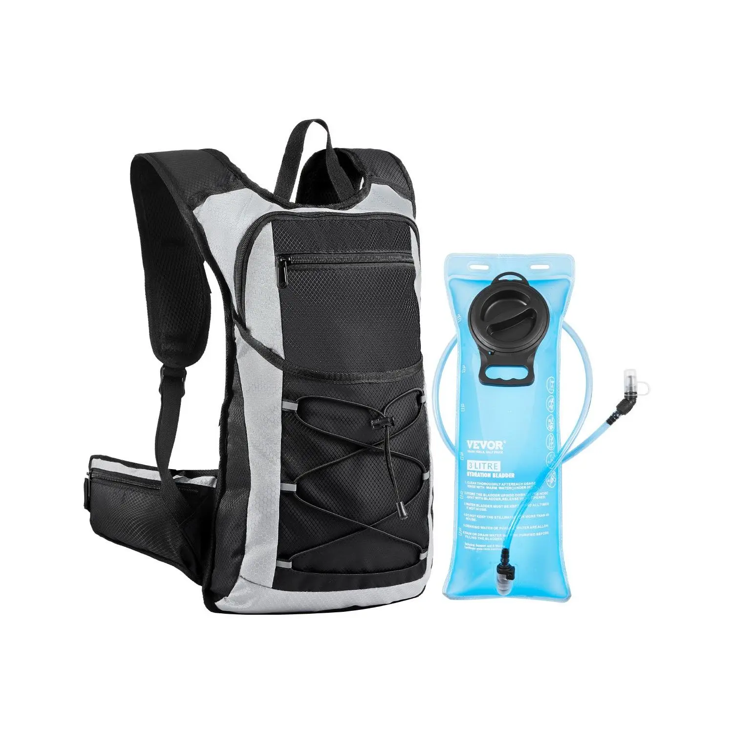 【DealsForYouDays】VEVOR Hydration Backpack, 15L Insulated Hydration Pack Backpack with 3L TPU Water Bladder, Hiking Water Backpack with Storage for Men Women, Hydro Water Daypack for Hiking Runnin Hiking Cycling Camping