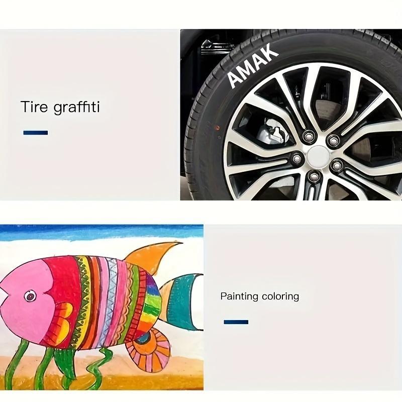 White Marker Pen (3 Counts), Quick Dry Marker Pen, Anti-fading Pen, DIY Craft Pen for Glass, Faux Leather, Wood, Metal, Permanent Oil Marker