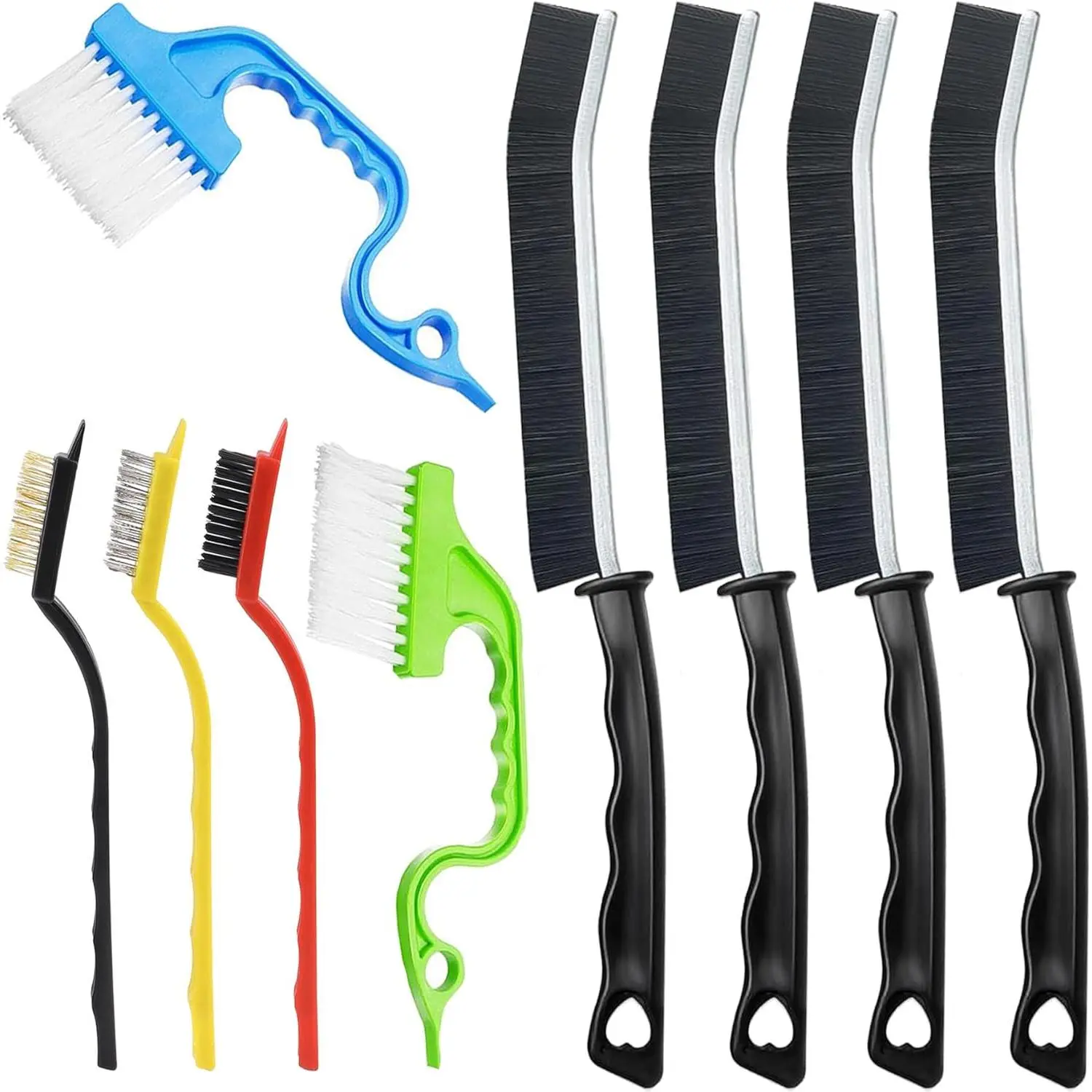 9 count Hard Bristle Crevice Cleaning Brushes for Household Use | Gap Cleaning Brush Multifunctional Small Corner Cleaning Brush Set Tool for  Window Tracks Bathroom Kitchen