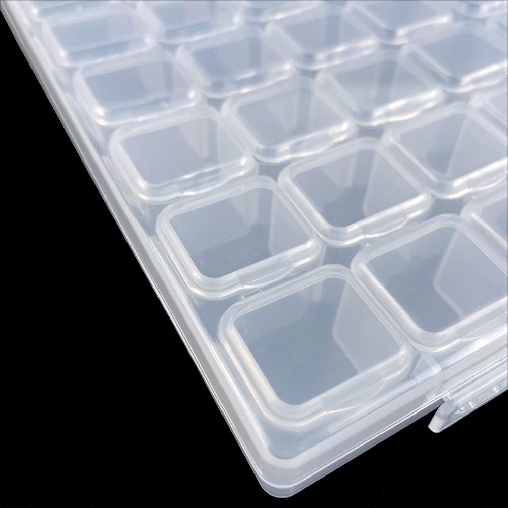 Clear Plastic Organizer Box, 1 Set 56 Grids Diamond Art Painting Storage Box, Jewelry Storage Container with Dividers, Earrings Seeds Craft Organizer, Divided Compartments, Durable Lightweight Organizer