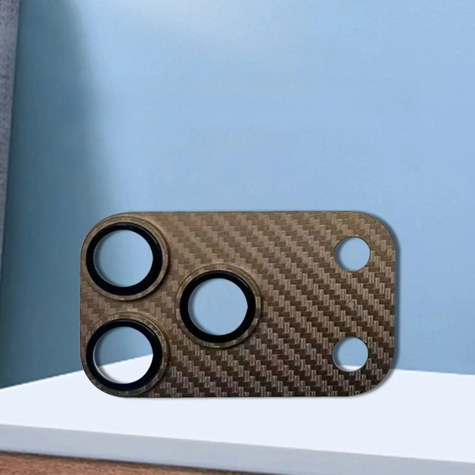Kevlar Camera Lens Protector for iPhone 17 Pro Max, Woven Carbon Fiber Texture Cover with Metal Ring, Full Protection for Outdoor Users, Sports, Protective, Polyester