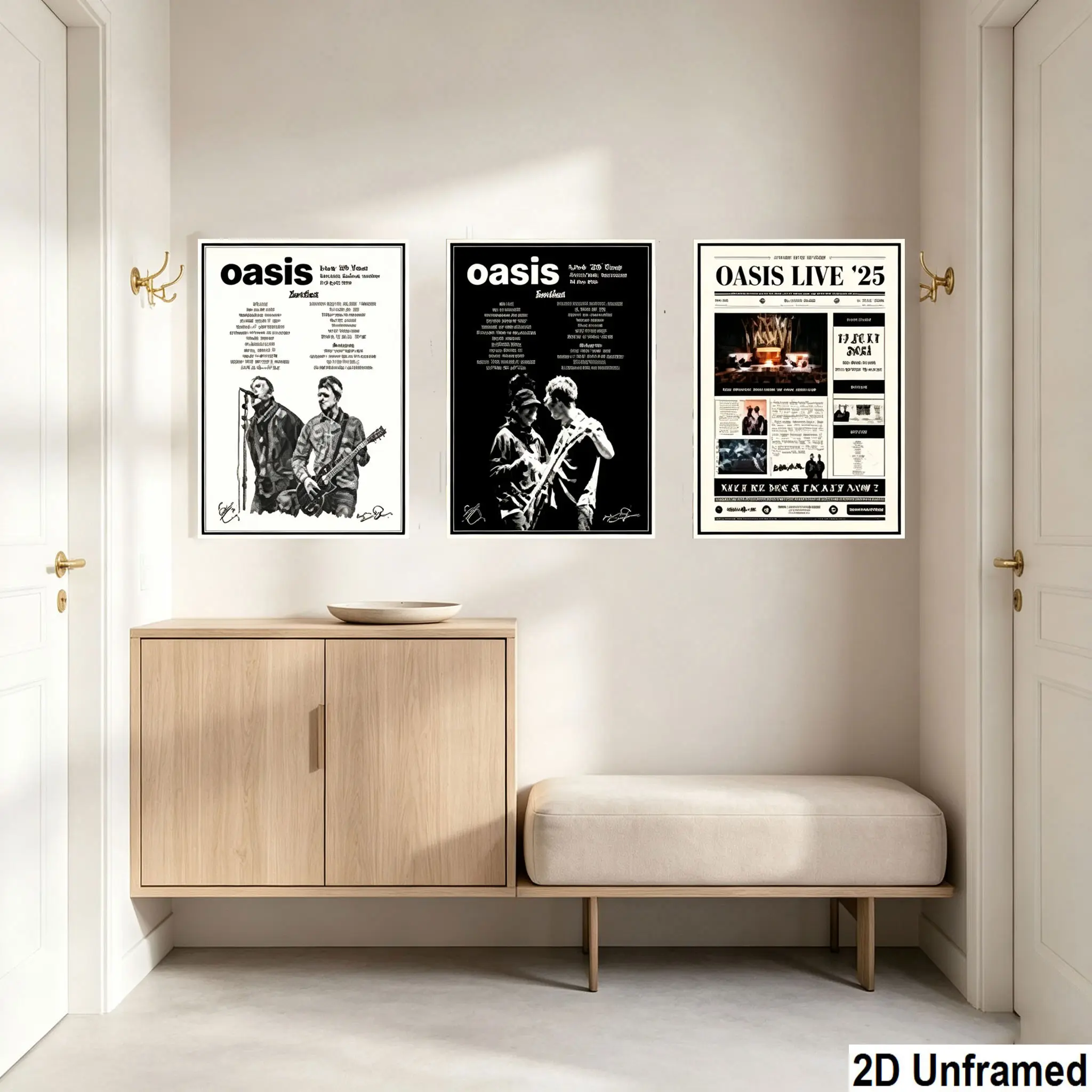 3pcs Setlist Live 25 Art Posters, Noel and Liam Gallagher Reunion Tour, British Pop Music Gift, Concert Souvenir, Wall Decor, Wall Prints