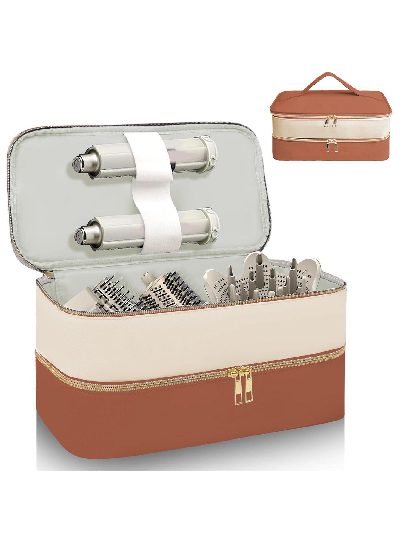 Hair Dryer Storage Bag, Portable Hair Styling Tool Organizer, Double Layer Zipper Makeup Bag, Carrying Case for Hair Dryer Shark Flexstyle FlexFusion Airwrap Brush Double-Layer Hair Accessories Tools Storage Bag, Travel Cosmetic Bag, Christmas gifts