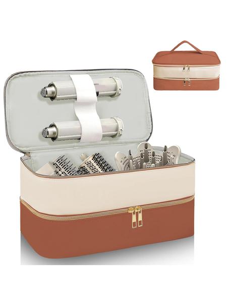 Hair Dryer Storage Bag, Portable Hair Styling Tool Organizer, Double Layer Zipper Makeup Bag, Carrying Case for Hair Dryer Shark Flexstyle FlexFusion Airwrap Brush Double-Layer Hair Accessories Tools Storage Bag, Travel Cosmetic Bag, Christmas gifts