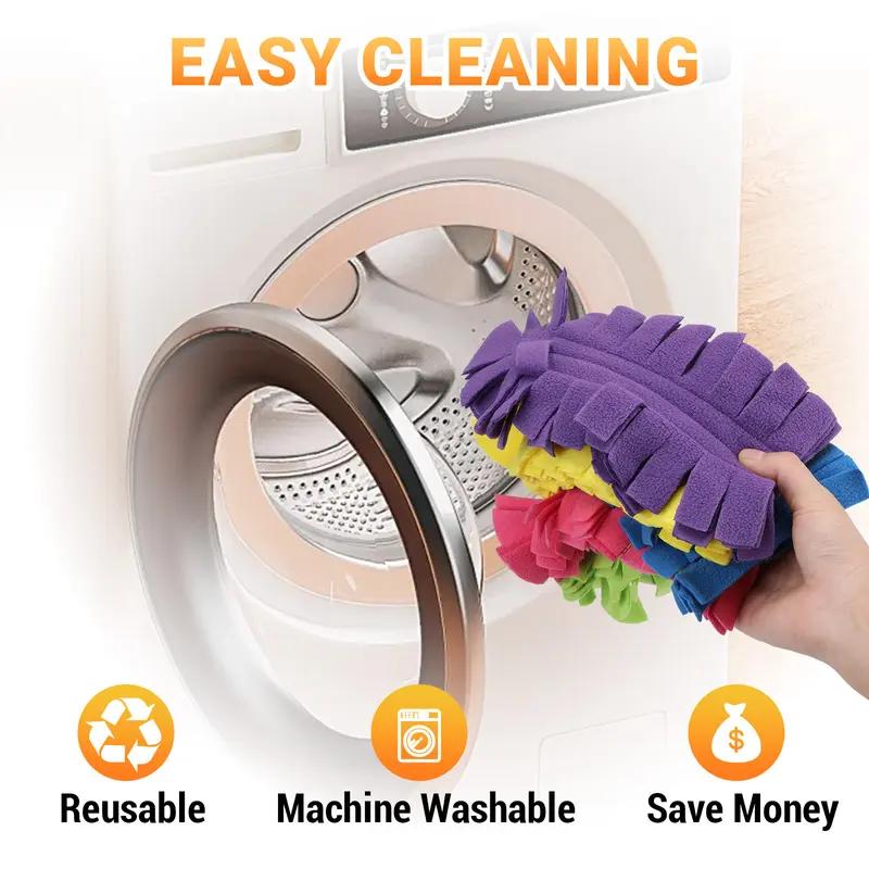 5-Pack Microfiber Dusters with Handle 360° Electrostatic Dust Collectors Reusable Wet & Dry Use Replaceable Brush Heads for Home Blinds Fan Car Cleaning Washable Fragrance-Free