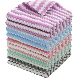 Microfiber Cleaning Cloth Lint Free Cleaning Rags, 10 Pack Fast Drying Dish Rags  Cleaning, Super Absorbent Kitchen Dish Cloths  Wash Dishes,12 in x 12 in, Mix Color