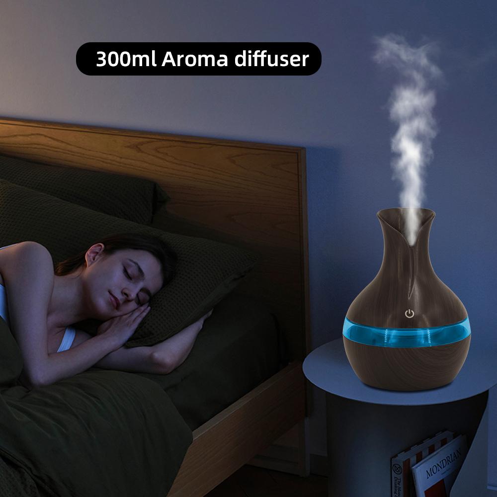 300ml USB Humidifier Essential Oil Diffuser Portable Cool Mist Home Office Travel