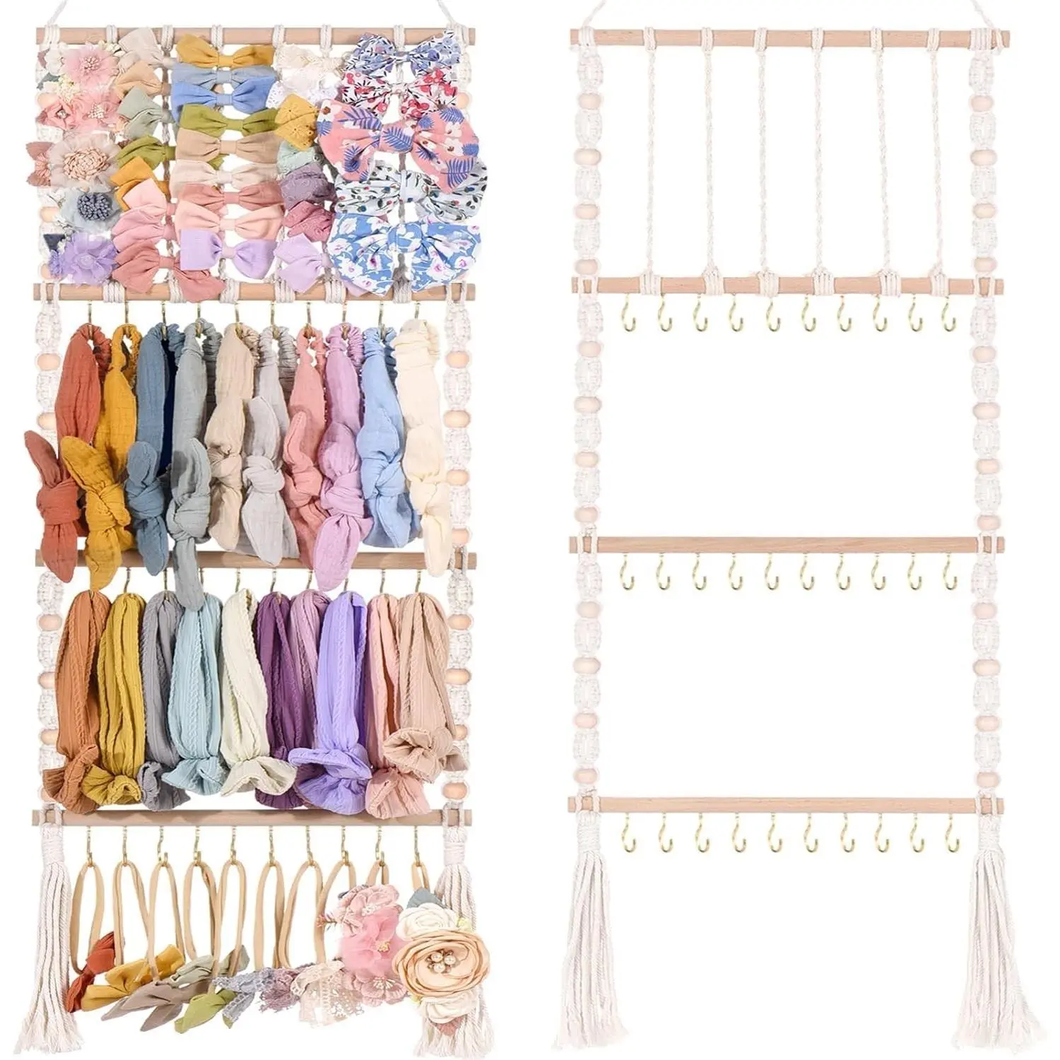 Headband Holder Bows Organizer For Girls Baby Hair Accessories Organizer Bow Holder for Girls Hair Bows Organizer Wall Hanging Storage Baby Girl Nursery Decor Toddler Hair Accessories Organizer