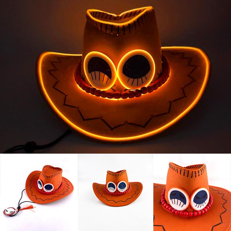 "Fire Fist" Colorful Pirate Hat — Yellow Portgas D. Cosplay Hat, Anime Cosplay Cowboy Hat, Cosplay Prop