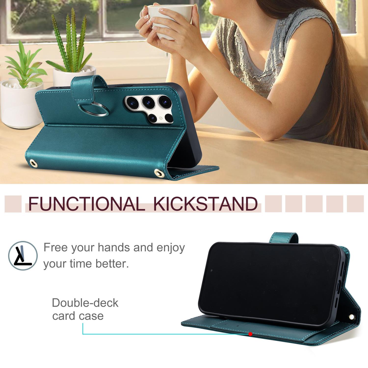 For Google Pixel 7A 7 Pro 8A 8 Pro 9A 9Pro XL 10 Pro XL Wallet Case, PU Leather Flip Folio Case with Card Holders Kickstand [Shockproof TPU Inner Shell] With Long Lanyard for Girl Women Lady