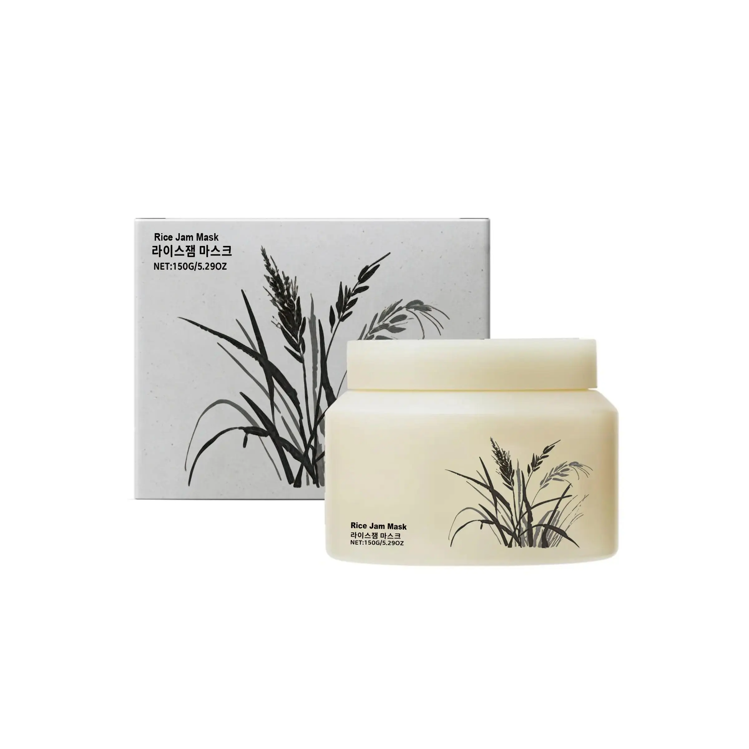 Rice Jam Mask 5.29oz | Korean Rice Hydrating Wash-Off Face & Body Peeling Mask with Gentle Exfoliating, Daily Moisture Care for Smooth, Soft Skin
