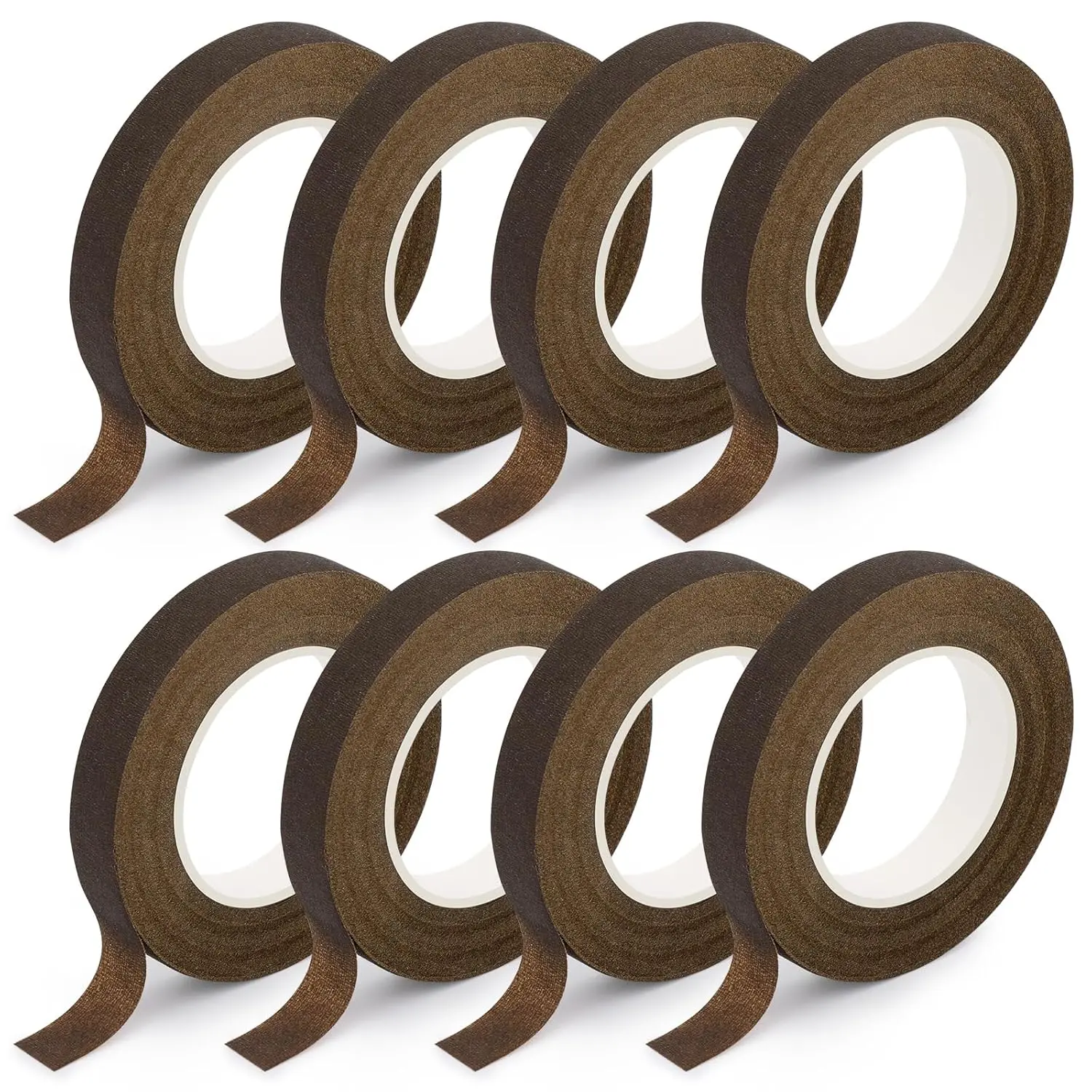 8 Rolls Brown Floral Tape, 1/2 Inch Wide 240 Yard Florist Tape,  Flower Tape for Bouquet Stem Wrapping, Floral Crafts, Wedding Bouquets and Flower Arrangements