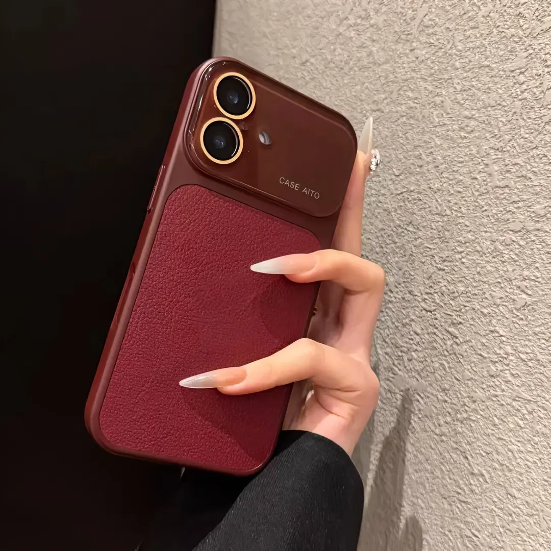 Lychee Texture Leather Protective Phone Case for iPhone 17 Pro Max,16,15,14,13 - Customized Flush Mount High-End Stylish Accessory, Full Camera Lens Protection Phone Accessory
