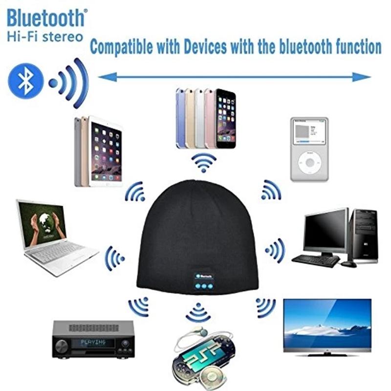 Bluetooth Earphone Music Hat Winter Wireless Headphone Cap Headset Mic Outdoor Cycling Hiking Knitted Hat vireless Mini with Keystone Correction small noise isolating in-ear stereo noise-canceling motorcycle helmet bluetooth-compatible