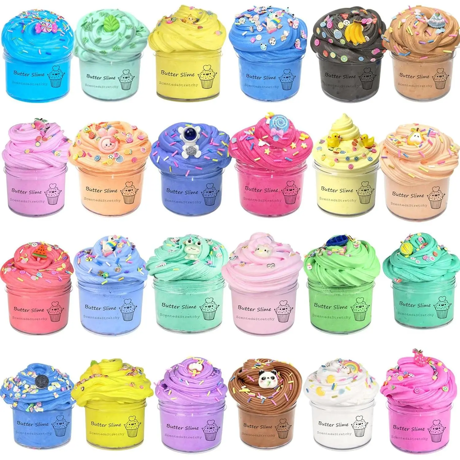 24-Pack Butter Slime for Kids - Fidget Toy, Party Favors, Holiday Stocking Stuffers, 24Pack