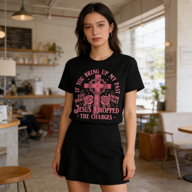 Please Do Not Mention My Past Or Know About Jesus Falling T-Shirt, Casual And Comfortable Unisex, 100% Cotton, fashion Trendy