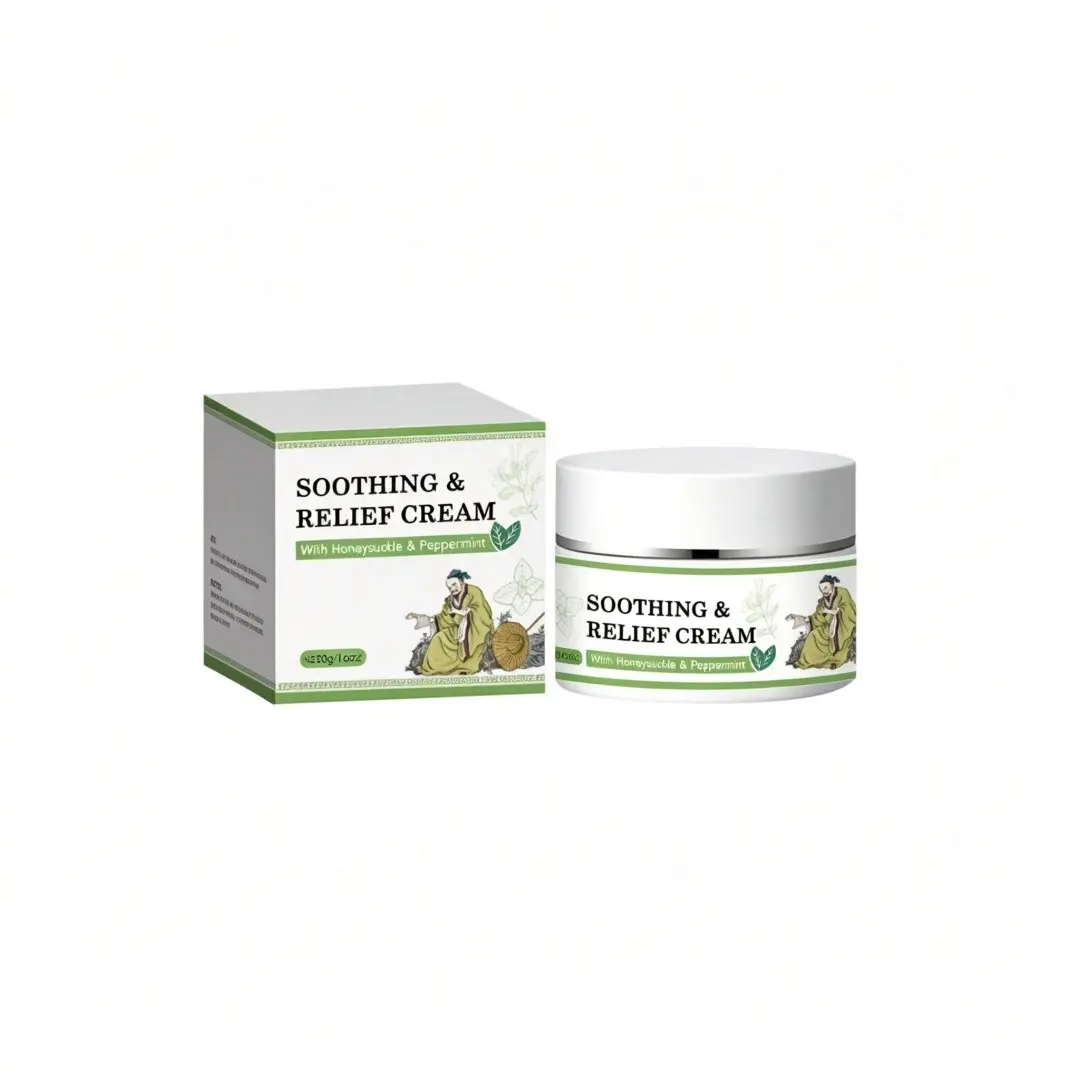 Eczema Soothing Relief Cream, Gentle Herbal Itch Relief, Natural Honeysuckle & Peppermint, Fragrance-Free Moisturizer for Face & Body