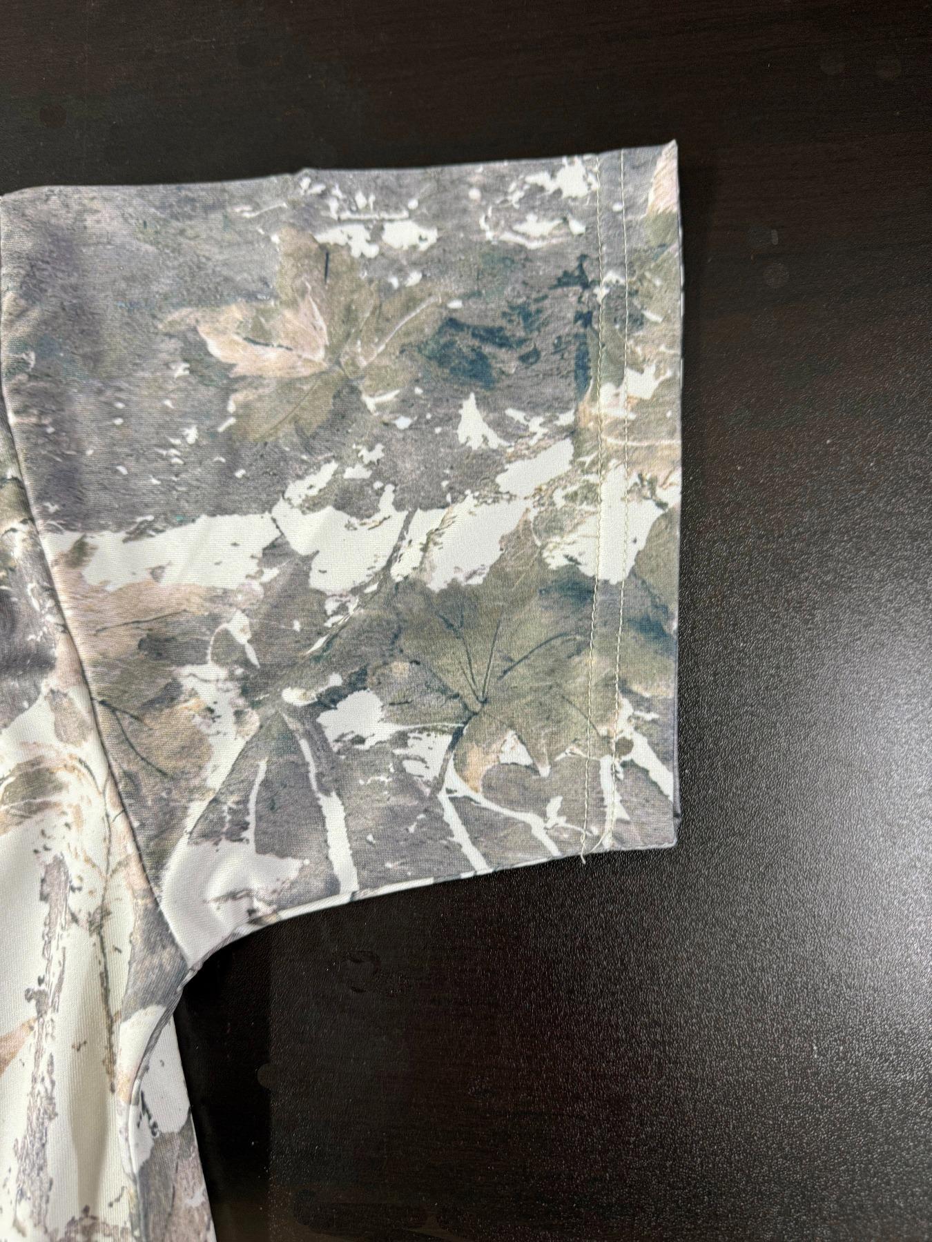 Women's All Over Print Round Neck Tee, Casual Camo Print Short Sleeve Crew Neck Knit T-shirt for Daily Wear, Ladies Clothes for All Seasons, Top