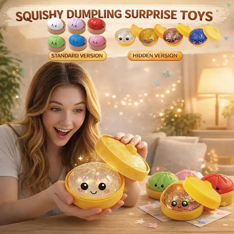Expressive Big Dumpling Squishy - Blind Box,  Fidget Toy, Soft TPR Material, Stress Relief, Unboxing Surprise,rare squishy Random Style per Pack.Valentine's Day and Easter gifts, suitable for children to exchange gifts
