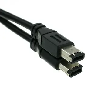 High Speed 15 Feet Black Firewire 400 6 Pin Male to Male Cable, IEEE 1394a iLink DV 6-Pin to 6-Pin High Speed Cord
