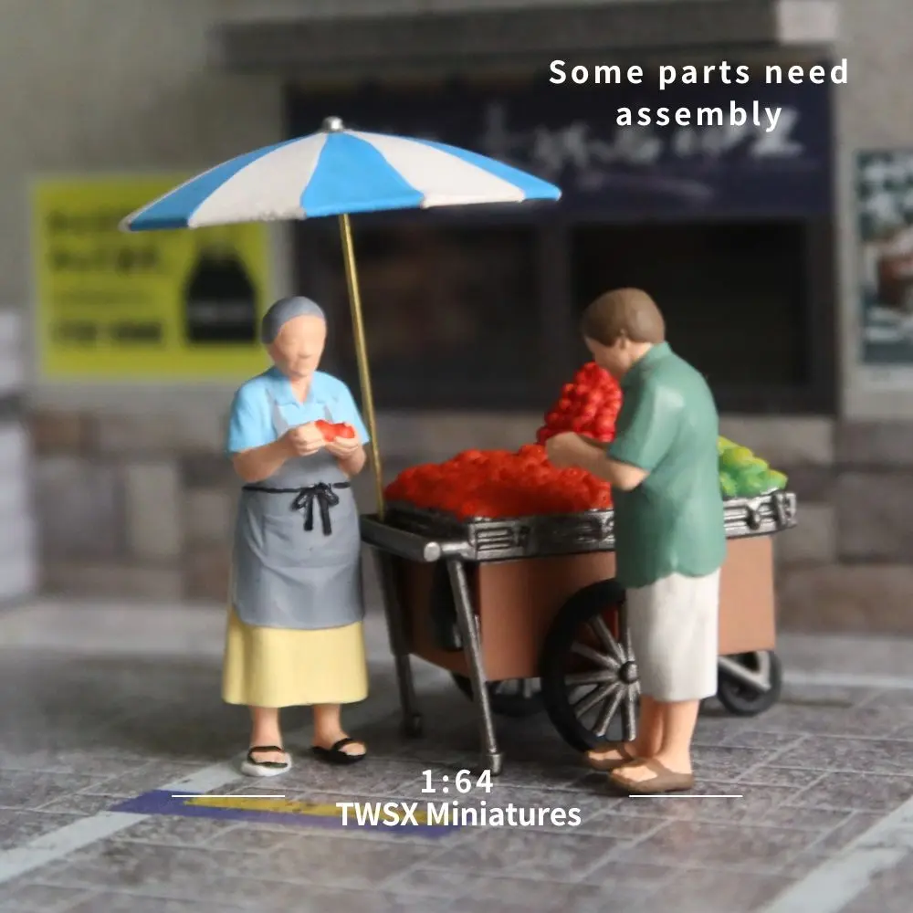 4pcs- 1:64 & 1:87 Scale Fruit Stall Model, DIY Landscape, Creative Scene, Miniature Photography, Microscale Models