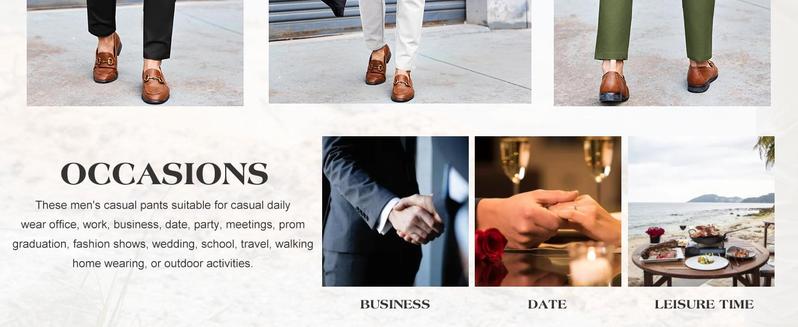 Mens Chino Pants Slim Fit Flat Front Stretch Skinny Tapered Dress Pants Casual Trousers Menswear Plain