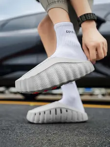 Men's EVA Thick-Sole Non-Slip Slip-On Slippers, Dual-Use for Outdoor and Beach Footwear