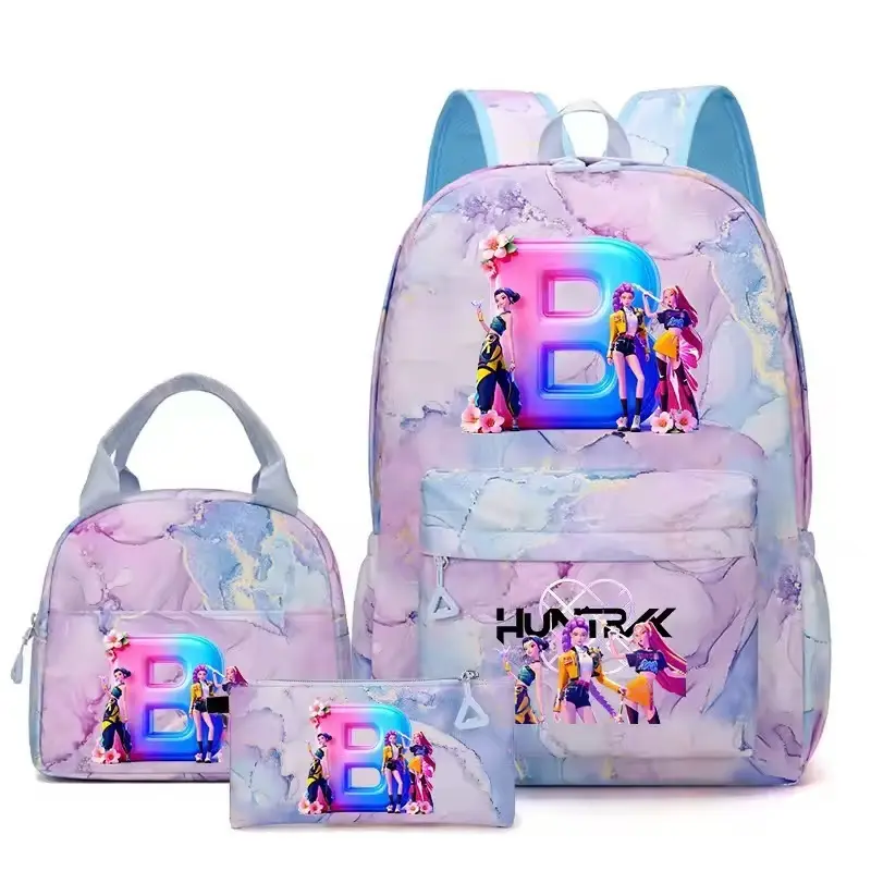 Girls' 3-PCS , Back-to- Haul Kid Safe Bookbag for Middle & High  Students, Large Capacity, Weight-Reducing, Spine-Protective Kids' Fashion Accessory Bag, Kid Safe  girls backpacks school