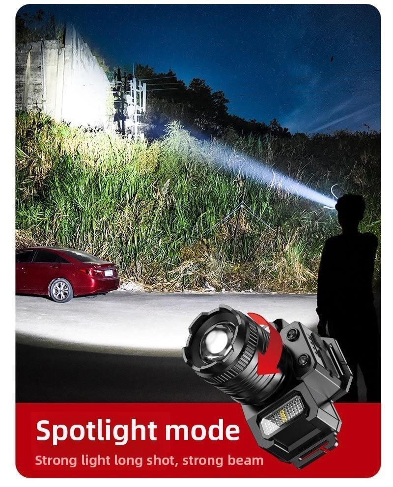 Tuffenough Led headlamp, USB Rechargeable Headlamp Flashlight, Smart Sensor Switch Dimmable Waterproof Emergency Light, Suitable for Adventure, Outdoor, Camping