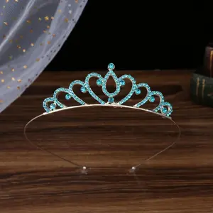 European Metal Rhinestone Crown Headband Birthday Party Cake Decor Hair Accessory