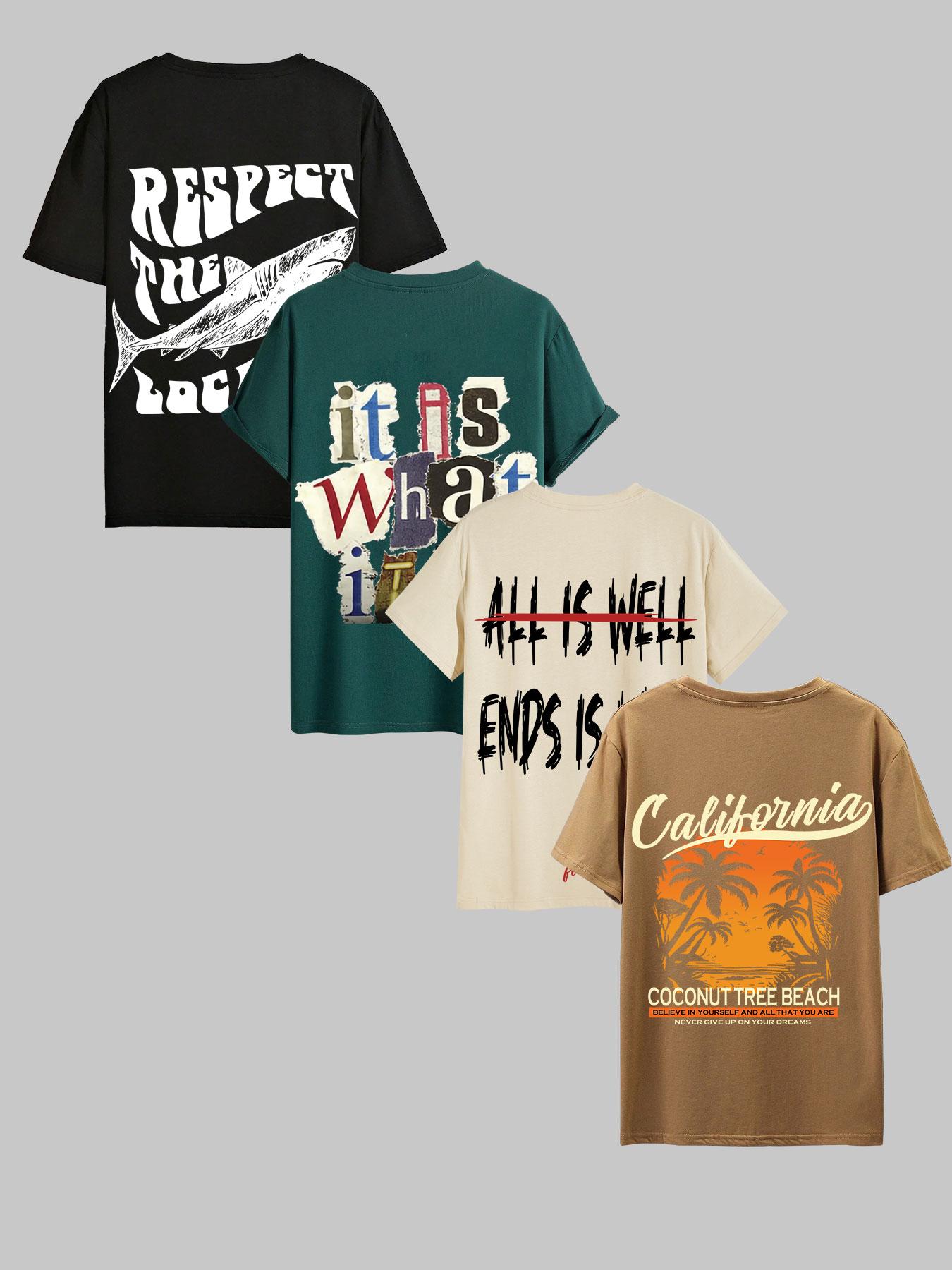 Men's Letter Graphic Round Neck Sleep Tops, Casual Crew Neck Short Sleeve Tee, Comfy Sleepwear for All Seasons