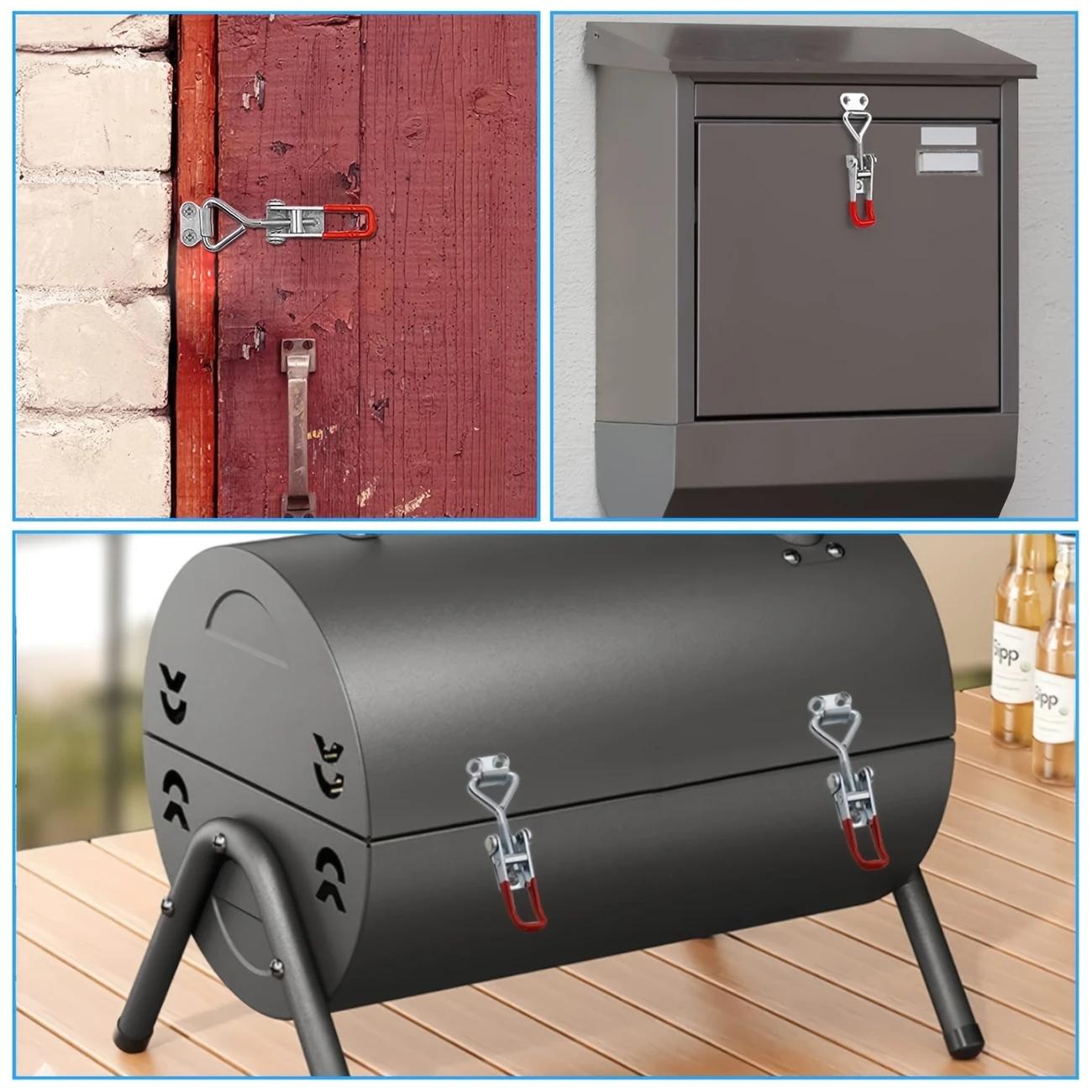 Metal Toggle Clamp, Adjustable Quick Release Latch, Door Bolt Locking Clip for Secure Fixing Case, Catch