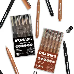 Guangna Fine Tip Drawing Pen Set, and Colors, 6 Pen Tips, Art Supplies for Students, Artists, Designers, Architects