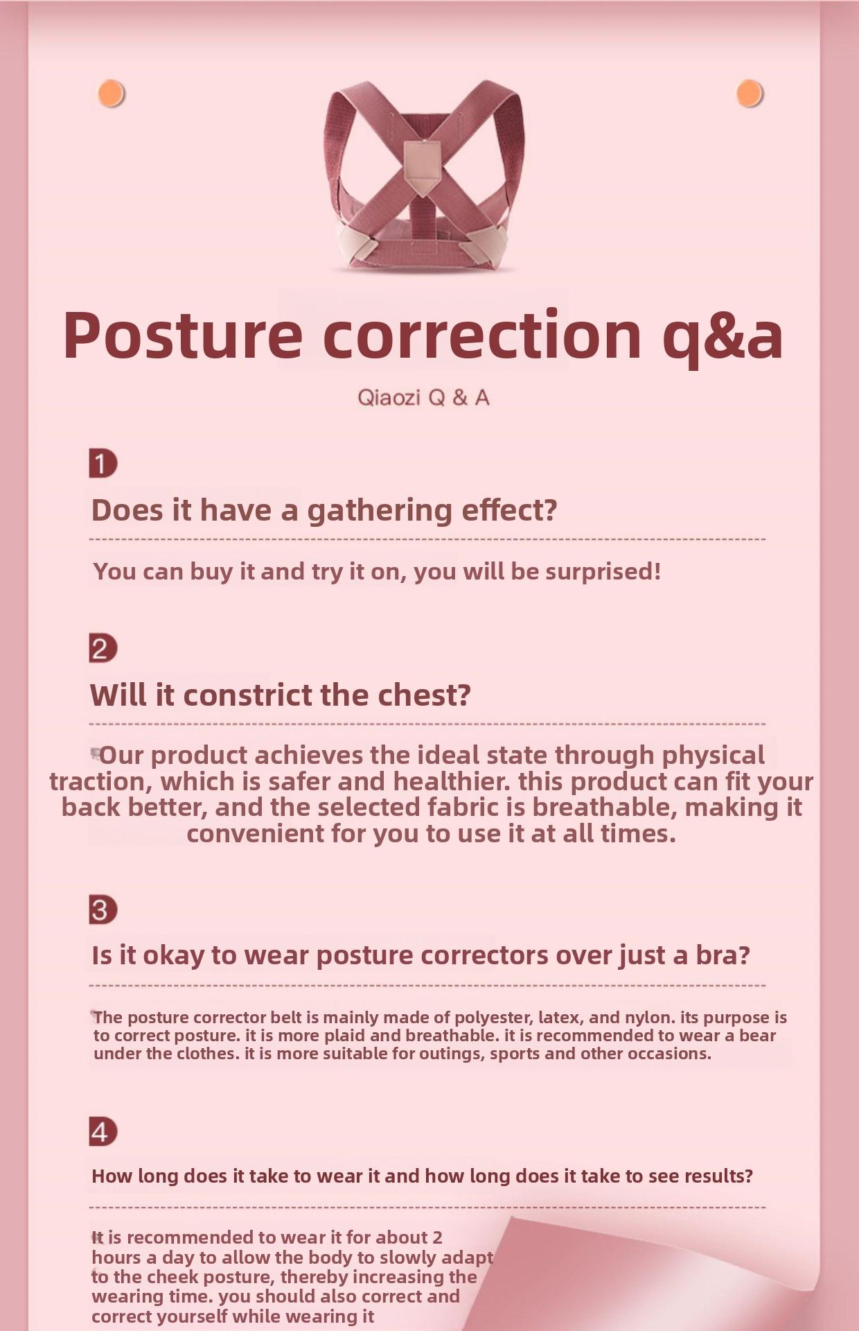 Anti-Hunchback Correction Belt for Adult Women, Invisible Posture Corrector, Corrects Body Posture, Opens Shoulders, Beautifies Back, Straightens Waist, Anti-Hunchback Device