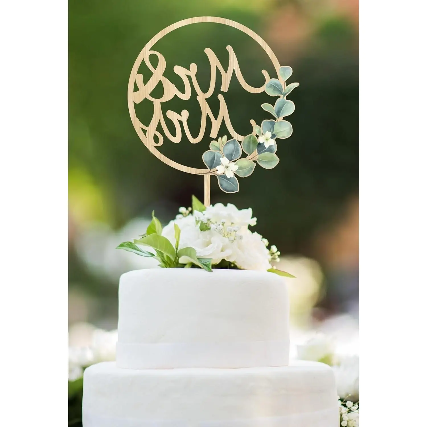 Mr & Mrs and Bride & Groom Cake Toppers - Rustic Wood Wedding Anniversary Decorations, Engagement SignGift