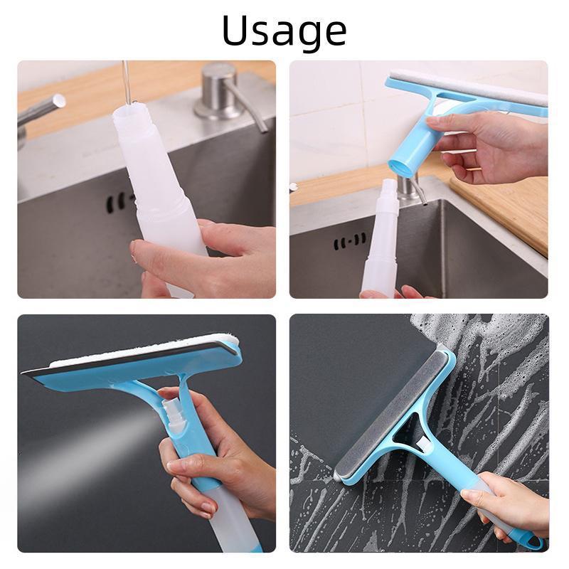 3 in 1 Window Cleaning Scraper, Window Squeegee, Easy To Clean Glass Scraper with Spray Bottle, Multi-function Window Cleaning Tool, Household Items 3 in 1 Window Cleaning Scraper, Window Squeegee, Easy To Clean Glass Scraper with Spray Bottle, Multi-function Window Cleaning Tool, Household Items