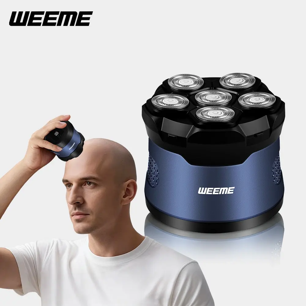 Weeme Head Shavers for Bald Men, Electric Shavers Razor, Rechargeable Bald Head Razor, Magnetic 6D Rotary Shaver, Men's Grooming Kit