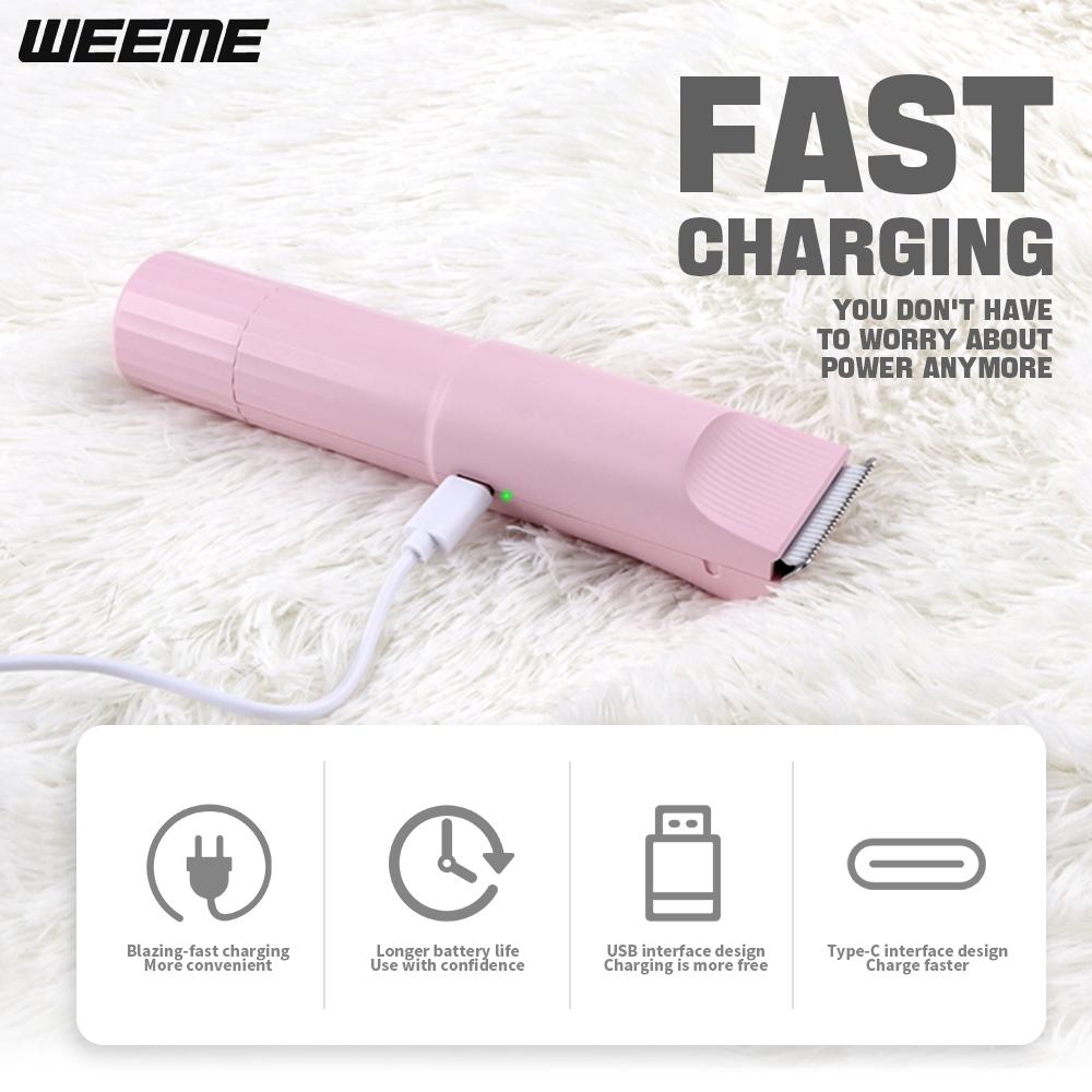 Weeme Women's Dual Head Trimmer, Bikini & Body Hair Clipper, USB Rechargeable, Precision Grooming Tool, Ideal Gift for Her, Cordless Rechargeable Trimmer
