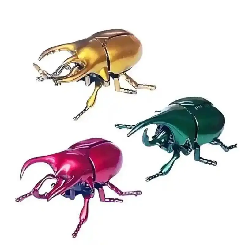 3PCs Wind-Up Beetle Creative Prankster Animated Insect Model Scarab Beetle Children's Battle Wind-Up Toy