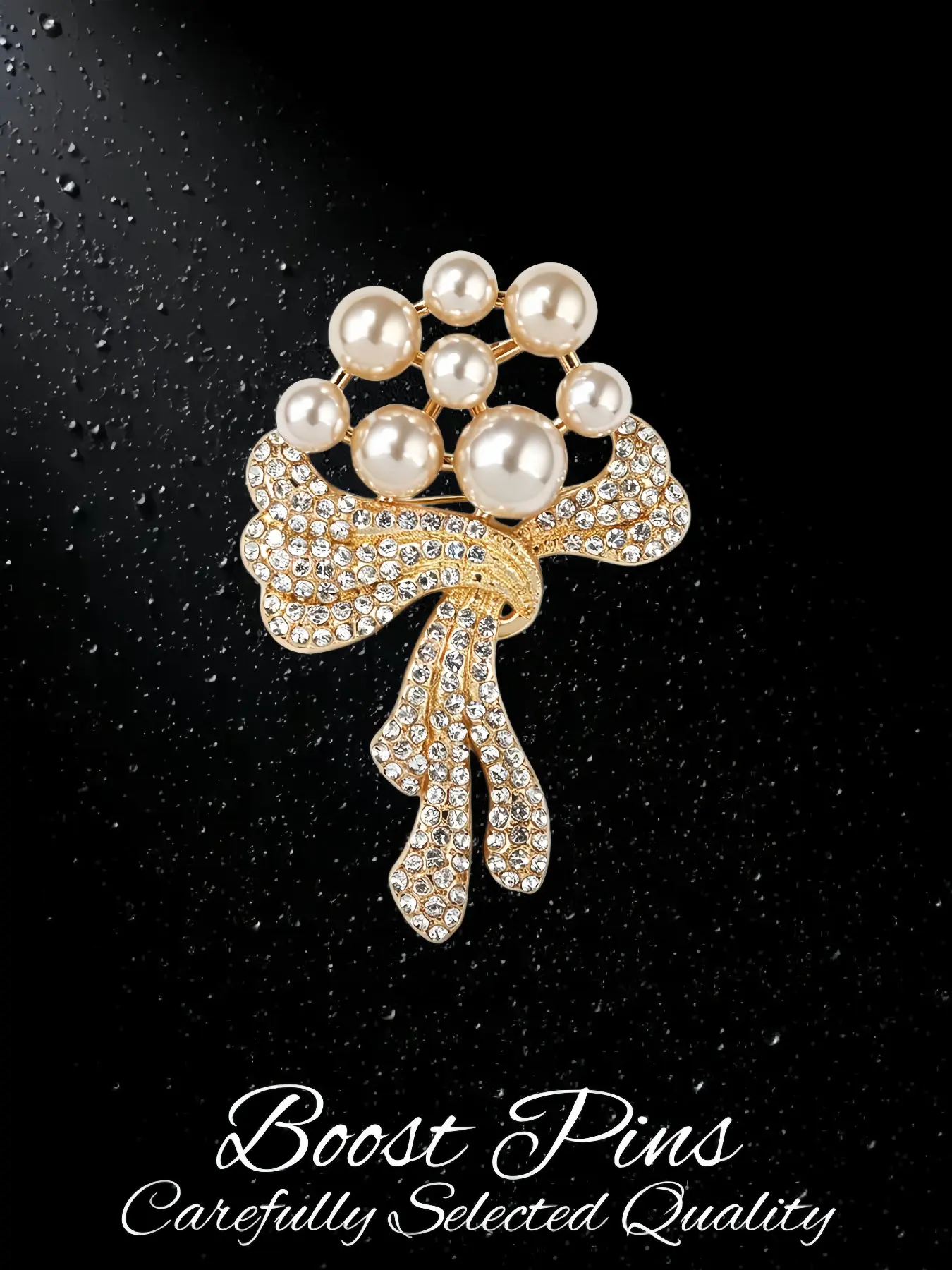 Clear Rhinestone Bridal Bouquet Brooch Cluster Pearl Bow Accent Statement Women Accessory Elegant Bridal Jewelry For Suit Scarf Coat Shawl Wedding Banquet Bridesmaid Birthday Anniversary Holiday Gift For Her Mom Best Friend