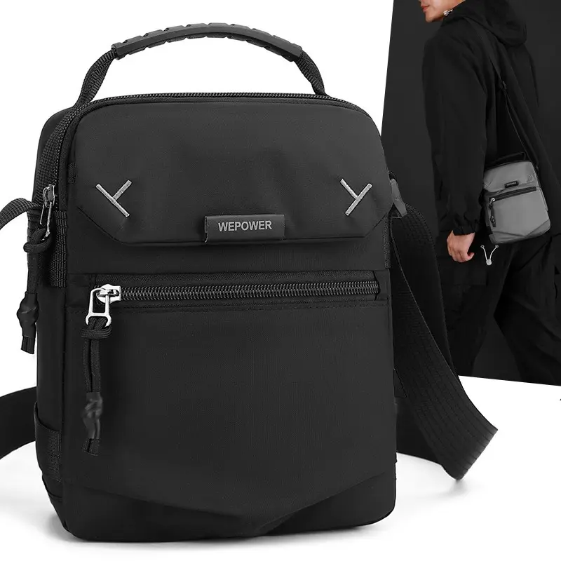 New shoulder bag men's casual commuter satchel men's lightweight waterproof business travel oblique span bag