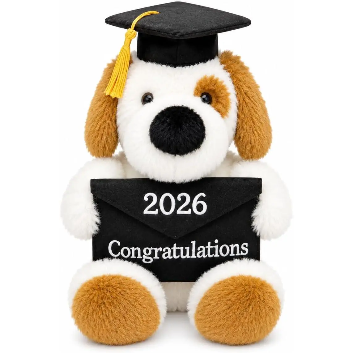 8-Inch Graduation Dog Plush Animal, Class of 2026 Keepsake with Cap & Diploma Envelope, Soft Puppy Plush Graduation Gift for Kids, Teens & College Grads