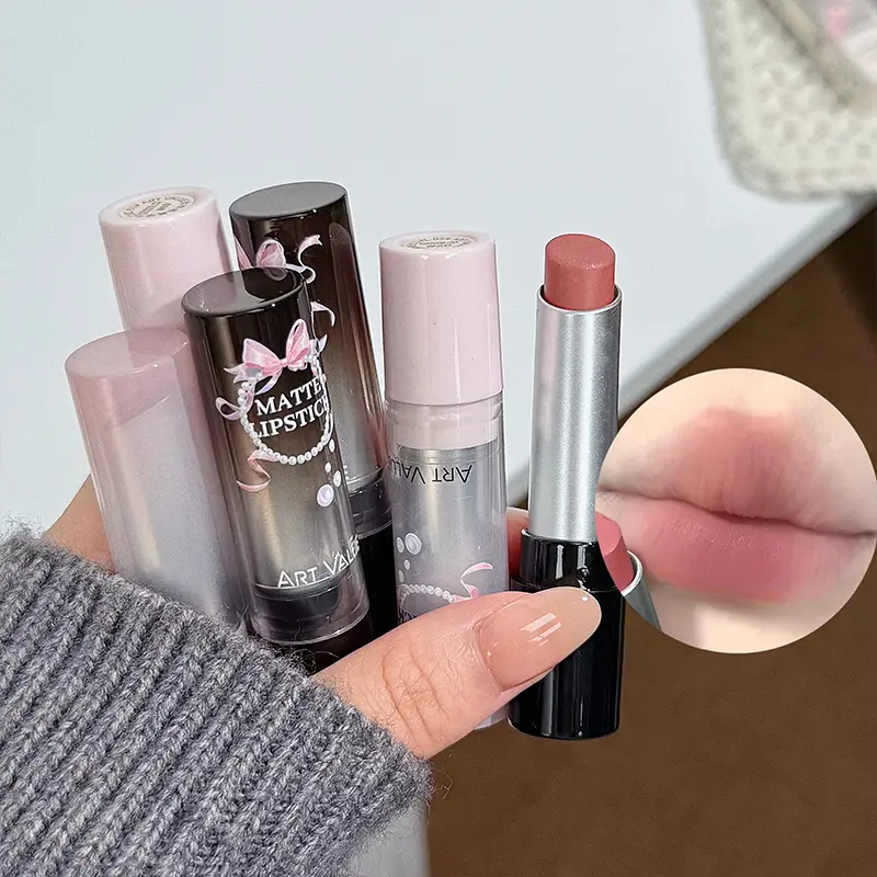 Soft Matte Lipstick Silky Comfort Texture Low Saturation Nude Shades Fits All Daily Makeup Styles