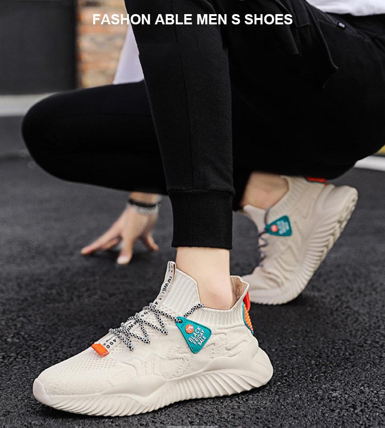 Mens Shoes New Breathable Coconut Shoes Versatile Sports Dad Shoes Flying Weave Fashion Shoes Casual Mesh Running Shoes